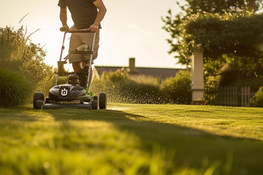 small battery powered lawn mower